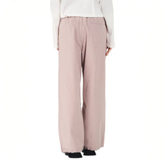 OVERLAPS Paneled Pleated-Knee Drawstring Wide-Leg Pants