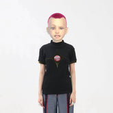 EMBRYO Four-Point Star Spliced Mock Neck T-Shirt