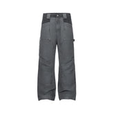 ESAIAS Claw Washed Panel Straight-Leg Pants