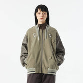 ERROR CODE ROBOT Pearl Embellished Paneled Varsity Jacket