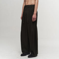 ILNya Nieternite Nifutur Slanted Spliced Drawstring Wide-Leg Pants