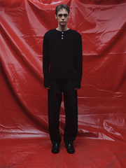 RICHILL Retro Vegas Waffle Henley Long-Sleeve Tee