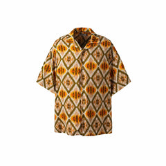 ME DA IGUAL Geometric Full-Print Button-Up Half Shirt