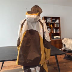 MIICHOUS Contrast Curved Panel Hooded Jacket