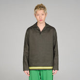 URBAN+FOREST Linen Reflective Trim Long-Sleeve Polo