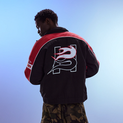 REDH Contrast Panel Embroidered Racing Jacket