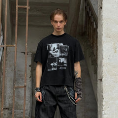 LUUUCAM Bedroom Surveillance Graphic Washed T-Shirt