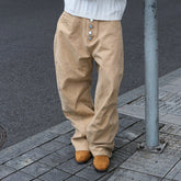 STEEPC Classical Button-Fly Curved-Seam Utility Pants