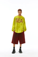 VANN VALRENCE Distressed Contrast Graphic Long-Sleeve Tee