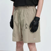 CATSSTAC Utility Crinkled Zip-Pocket Shorts