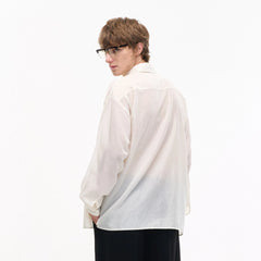 LEONSENSE Firework Embroidered Sequin Sheer Tencel Shirt