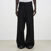 7440 37 1 High-Rise Sash Wide-Leg Pleated Trousers