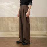 MOITIEDEPETALE Wool-Blended Pleats Trousers