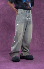 CLP Diamond Arc Washed Wide-Leg Jeans