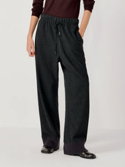 OPICLOTH Ribbed-Hem Drawstring Knit Trousers