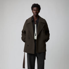 OPICLOTH Double-Breasted Belted Wool-Blend Coat