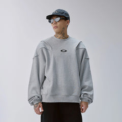 F2CE Pleated Panel Logo Embroidery Sweatshirt