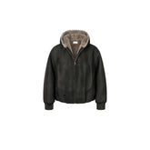 OKAYTHXBYE Faux Mink Lined Hooded Bomber Jacket