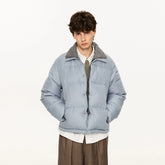 KREATE Faux Layered Cable Knit Puffer Jacket