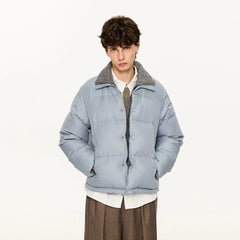 KREATE Faux Layered Cable Knit Puffer Jacket