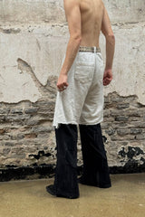 LUUUCAM Raw-Edge Double-Layer Mock Shorts Pants