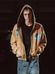 RICHILL Distressed Graffiti Graphic Hooded Jacket