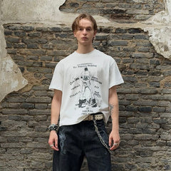 LUUUCAM Punk Flyer Distressed Graphic T-Shirt
