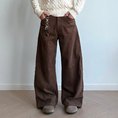KREATE Totem Embroidered Oversized Straight-Leg Pants