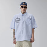 F2CE Pinstriped Half-Zip Polo Pocket T-Shirt