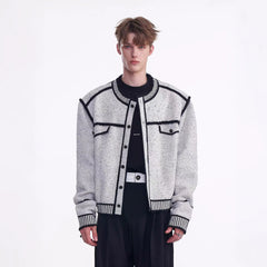 TIWILLTANG Contrast Stitch Knit Jacket