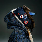 TRECLUB Faux-Fur Badge Aviator Hat