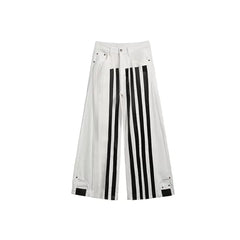NOTHINGNESS WORLD Four-Stripe Wide-Leg Sweatpants