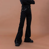 CLP Eyelet-Stud Stacked Hem Flared Jeans