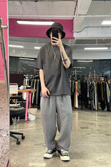 ME DA IGUAL Elastic Waist Houndstooth Tapered Trousers