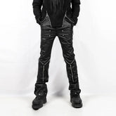 INSIDE OUT Multi-Zipper Rivet Pants