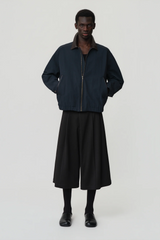 OPICLOTH Retro Contrast Leather Collar Jacket