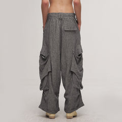 ILNya Nieternite Nifutur Big Pockets Cotton-Linen Wide-Leg Pants