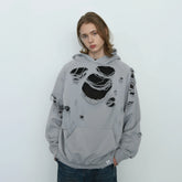 EGOFETCH Ripped Oversized Hoodie