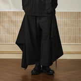 MOITIEDEPETALE Detachable Asymmetric Wide-Leg Wool Skort