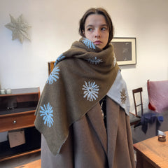 MIICHOUS Snowflake Jacquard Reversible Wool-Blend Scarf
