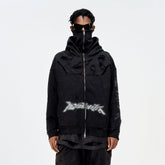 ULIPERY Distressed Glow Face-Cover Hooded Jacket