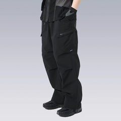 SILENSTORM Multi-Pocket Drawstring Crinkled Pants