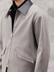 ALVNG AR ANTS Minimal Contrast Woven Collar Jacket