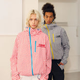 DONSMOKE Diagonal-Zip Check Teflon Windbreaker