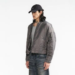 PMW Satin Cropped Bomber Jacket