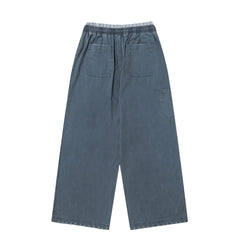 OVDY Layered-Waist Distressed Straight-Leg Pants