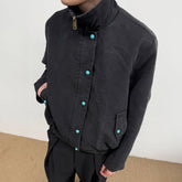 KREATE Gem Button Stand-Collar Wellington Jacket