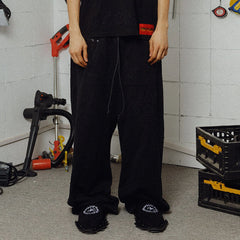 FVVO Distressed Embroidered Drawstring Sweatpants