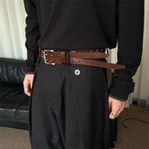 KREATE Perforated Double-Prong Faux Leather Belt