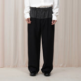OUYANG WENJUN Contrast Spliced Elastic-Waist Trousers